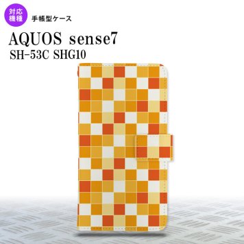 sense7 sense7 手帳型スマホケース カバー スクエア モザイク オレンジ 2022年 11月発売 nk-004s-sens7-dr1015