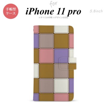iPhone11Pro iPhone11 Pro 手帳型スマホケース カバー パッチワーク ミックス  nk-004s-i11p-dr1673