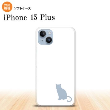 iPhone15 plus iPhone15 plus スマホケース 背面ケースソフトケース 猫 影 白 クリア 2023年 9月発売 nk-i15pl-tp428