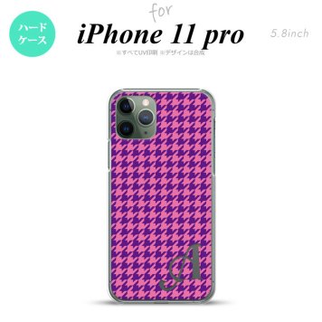iPhone11Pro iPhone11 Pro スマホケース ハードケース 千鳥 格子 小 紫 +アルファベット メンズ レディース nk-i11p-907i