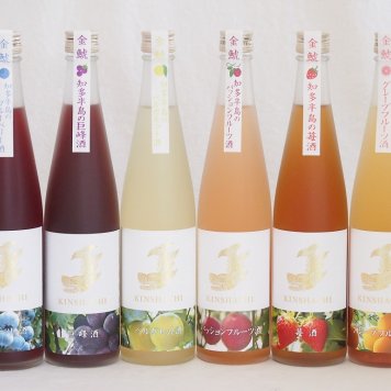 愛知果物キュール6本セット(山田錦吟醸ブレンド グレープフルーツ酒 日本酒ブレンドベルガモットオレンジ 日本酒ブレンドパッションフルーツ 純米酒ブレンド巨峰 焼酎ブレンドブルーベリー 日本酒ブレンド苺酒) 500ml×6本