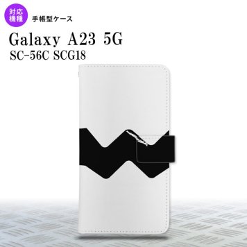 Galaxy A23 GalaxyA23 手帳型スマホケース カバー ギザギザ 白 黒 2022年 10月発売 nk-004s-a23-dr193