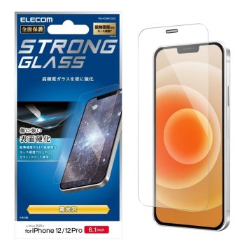 エレコム iPhone12 iPhone12 Pro ガラスフィルム セラミックコート モース硬度7 0.33mm 角強化 貼りやすい 防塵 PM-A20BFLGGC