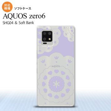 SHG04 SHG04 ZERO6 AQUOS zero6 スマホケース ソフトケース レース クリア 紫 メンズ レディース nk-zero6-tp1486