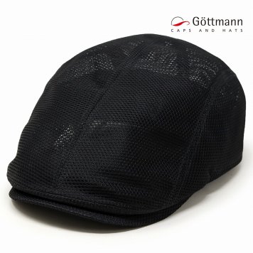Gottmann ハンチング メンズ 涼しい メッシュ 大きいサイズ 春夏 ゴットマン 帽子 紳士 ハンチング帽 無地 父の日 ギフト 黒 ブラック 男性 誕生日 プレゼント ギフト包装 ラッピング