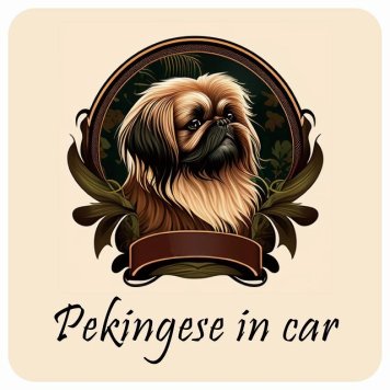 ドッグ カーステッカー イラスト付 Dog in Car ペキニーズ B タイプ セーフティサイン 犬種別 正方形 13x13cm シール リア あおり運転対策 Dog Sticker 屋外 屋内 防水 かわいい おしゃれ 安全対策 カーサイン