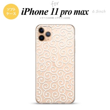 iPhone11ProMax iPhone11pro max スマホケース ソフトケース 唐草 クリア 白 メンズ レディース nk-i11pm-tp1128