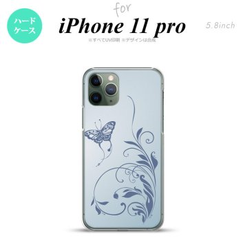 iPhone11Pro iPhone11 Pro スマホケース ハードケース 蝶と草 青 メンズ レディース nk-i11p-1633
