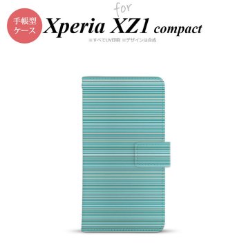 【手帳型 スマホ カバー ケース】【SO02K】【エクスペリア XZ1】手帳型 ケース SO-02K スマホ カバー Xperia XZ1 Compact エクスペリア ボーダー ターコイズ nk-004s-so02k-dr1285【メール便送料無料】