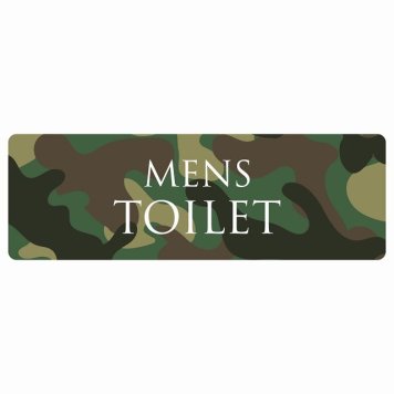 トイレ 案内 シール MENS 文字タイプ 迷彩 カラー 長方形 ドア 防水 屋内 屋外 サインステッカー ピクトサイン トイレマーク表示 案内 注意 施設 御手洗 TOILET おしゃれ シンプル 安全対策
