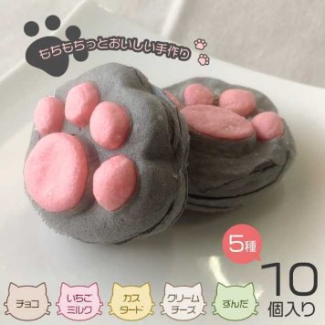 くろねこのしおちゃん 10個入 冷凍 お菓子 スイーツ 猫 ネコ 肉球 ぷにもち たい焼き風 個包装 チョコ カスタード イチゴミルク クリームチーズ ずんだ ギフト プレゼント 手土産