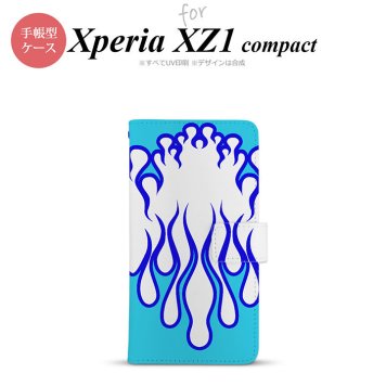 【手帳型 スマホ カバー ケース】【SO02K】【エクスペリア XZ1】手帳型 ケース SO-02K スマホ カバー Xperia XZ1 Compact エクスペリア ファイヤー 白×青 nk-004s-so02k-dr1308【メール便送料無料】