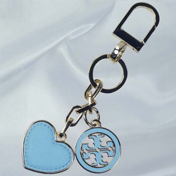 トリーバーチ TORY BURCH キーリング キーホルダー LOGO AND HEART KEY FOB RIVIERA BLUE ライトブルー 11169312 410