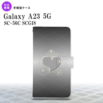 Galaxy A23 GalaxyA23 手帳型スマホケース カバー ハート グレー 2022年 10月発売 nk-004s-a23-dr318