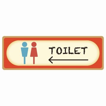 トイレ 案内 シール 男女マーク レトロ デザイン 左 矢印 長方形 方向案内 進路ドア 防水 屋内 屋外 サインステッカー ピクトサイン トイレマーク表示 案内 注意 施設 御手洗 TOILET おしゃれ シンプル 安全対策