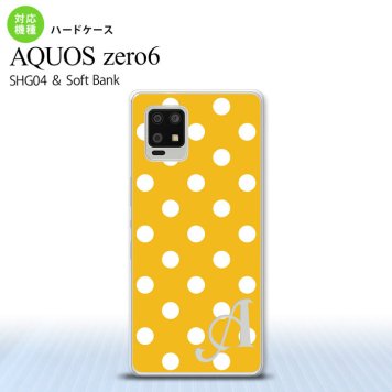 SHG04 SHG04 ZERO6 AQUOS zero6 スマホケース ハードケース ドット 水玉 B 黄 +アルファベット メンズ レディース nk-zero6-833i