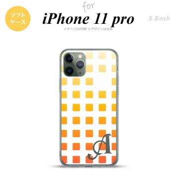 iPhone11Pro iPhone11 Pro スマホケース ソフトケース スクエア ドット オレンジ +アルファベット メンズ レディース nk-i11p-tp1361i