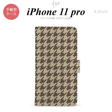 iPhone11Pro iPhone11 Pro 手帳型スマホケース カバー 千鳥 格子 大 茶  nk-004s-i11p-dr925