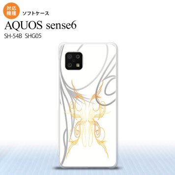 SH-54B SHG05 AQUOS sense6 スマホケース ソフトケース ピンスト 白 黄 メンズ レディース nk-sens6-tp1247