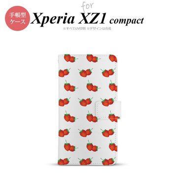 【手帳型 スマホ カバー ケース】【SO02K】【エクスペリア XZ1】手帳型 ケース SO-02K スマホ カバー Xperia XZ1 Compact エクスペリア 苺・イチゴ nk-004s-so02k-dr044【メール便送料無料】