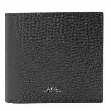 A.P.C　アーペーセー　二つ折り財布　H63340 PXBJQ LZZ　ブラック　カーフレザー　サフィアーノ　NEW PORTEFEUILLE LONDON
