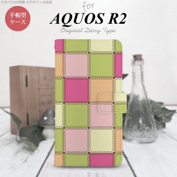 SH-03K/SHV42/706SH AQUOS R2 手帳型スマホケース カバー パッチワーク ミックス  nk-004s-r2-dr1676
