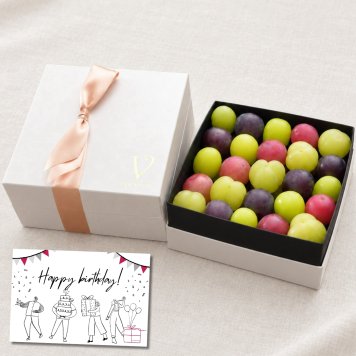 【10月中下旬から発送】フルーツ ギフト 贈り物 リボンラッピング 結婚 御祝 誕生日【ぶどうの宝石箱 ヴェレゾンブランシュ】 岡山 葡萄 シャインマスカット ピオーネ 桃太郎ぶどう 果物