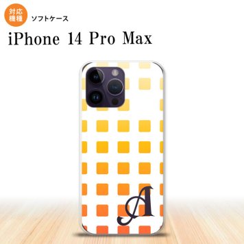 iPhone14 ProMax iPhone14 Pro Max スマホケース 背面ケースソフトケース スクエア ドット オレンジ +アルファベット 2022年 9月発売 nk-i14pm-tp1361i