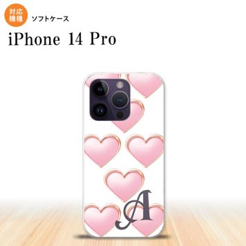 iPhone14 Pro iPhone14 Pro スマホケース 背面ケースソフトケース ハート C 白 +アルファベット 2022年 9月発売 nk-i14p-tp175i