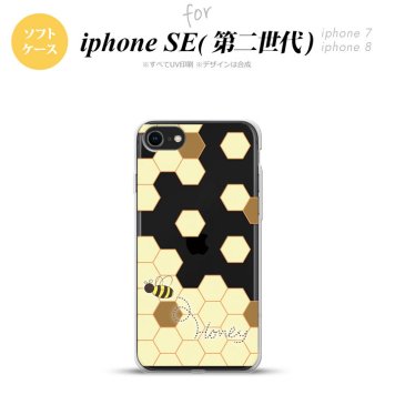 iPhoneSE 2 第二世代 iPhone8&iPhone7 共用 スマホケース 背面カバー ソフトケース ハニー クリア 茶 おしゃれ かわいい かっこいい メンズ レディース nk-ise2-tp1688