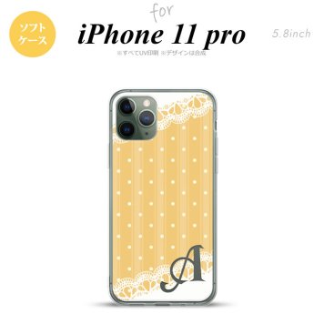 iPhone11Pro iPhone11 Pro スマホケース ソフトケース ドット レース C 黄 +アルファベット メンズ レディース nk-i11p-tp1613i