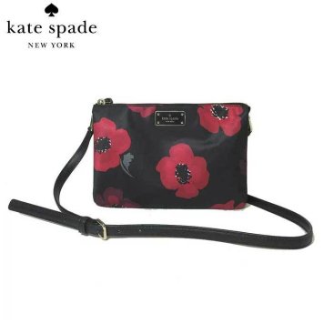 ケイト・スペード アウトレット kate spade ショルダーバッグ WKRU5370-006 madelyne / wilson road poppy ナイロン×PVC フラワー / 花柄  ショルダーバッグ / ポシェット black multi(006)：ブラック×マルチカラー