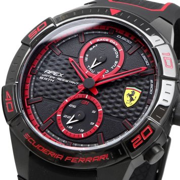 Scuderia Ferrari 腕時計 スクーデリア フェラーリ 時計 ウォッチ エーペックス Apex メンズ ブラック×レッド 0830634 海外モデル [並行輸入品] 誕生日 プレゼント ギフト 入学祝い 社会人 新生活 母の日 父の日