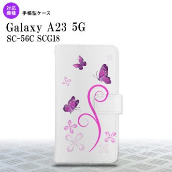 Galaxy A23 GalaxyA23 手帳型スマホケース カバー バタフライ 蝶 ピンク 2022年 10月発売 nk-004s-a23-dr223