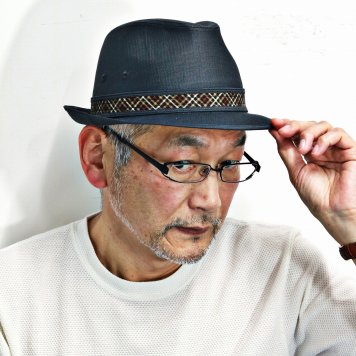 DAKS 中折れハット 帽子 メンズ ダックス ヘリンボーン 中折れ帽 麻混 春夏 ワッシャー加工 ニューレスコー 日本製 サイズ豊富 チャコール ブラック メンズハット ギフト 誕生日紳士帽子 40代 50代 60代 70代 ファッション 中折れ帽子 黒 敬老の日