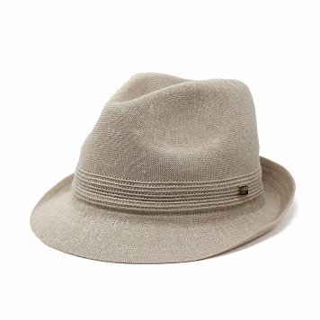 KNOX ハット メンズ 春 夏 帽子 サーモニット リネン ノックス 中折れハット 麻 通気性が良い 中折れ帽 紳士 涼しい シンプル 無地 日本製 58cm 59.5cm サイズ調整 ショートブリム 中折れ インポート ベージュ 父の日 ギフト プレゼント ラッピング 敬老の日