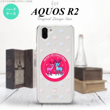 AQUOS R2 アクオス アール2 SH-03K SHV42 専用 スマホケース カバー ハードケース トナカイワッペン ピンク nk-r2-621[スマホ,スマホケース,スマホカバー,ケース,カバー,ジャケット]