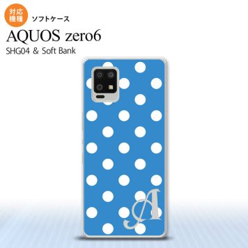 SHG04 SHG04 ZERO6 AQUOS zero6 スマホケース ソフトケース ドット 水玉 B 水色 +アルファベット メンズ レディース nk-zero6-tp835i