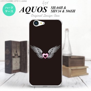 【SH04H】【スマホケース/スマホカバー】【アクオス ゼータ】SH04H スマホケース AQUOS ZETA SH04H カバー アクオス ゼータ 翼(ハート) 黒×黒 nk-sh04h-467【メール便送料無料】