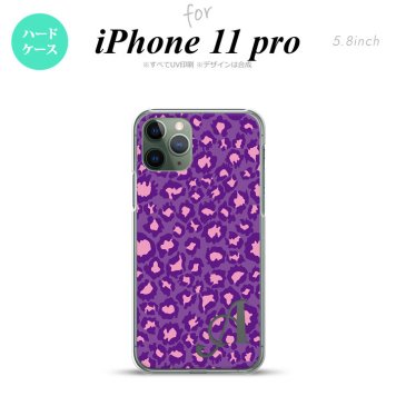iPhone11Pro iPhone11 Pro スマホケース ハードケース 豹柄 B 紫 +アルファベット メンズ レディース nk-i11p-894i