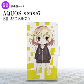 sense7 sense7 手帳型スマホケース カバー 女の子 キャラ 黄 2022年 11月発売 nk-004s-sens7-dr1336