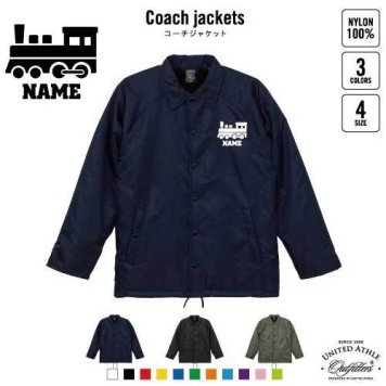 鉄道関係者4 名入れボア裏地付きコーチジャケット 左胸ワンポイントミリタリー アメカジ ブラック ネイビー カーキ ストリート ブルゾン アウター 汽車　駅員　乗車券　交通機関