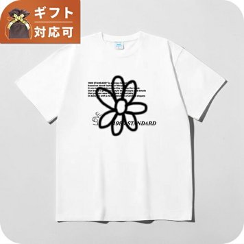 1989スタンダード 1989 STANDARD Tシャツ SISSTD-0034-WHITE-L ユニセックス ホワイト BW FLOWER Tシャツ Cool Cotton Oversized Fit Tシャツ