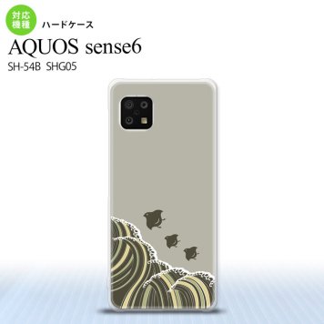 SH-54B SHG05 AQUOS sense6 スマホケース ハードケース 波鳥 グレー メンズ レディース nk-sens6-1734