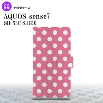 sense7 sense7 手帳型スマホケース カバー ドット 水玉 ピンク 白 2022年 11月発売 nk-004s-sens7-dr104