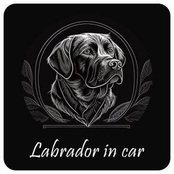 ドッグ カーステッカー イラスト付 Dog in Car ラブラドール Cタイプ セーフティサイン 犬種別 正方形 13x13cm シール リア あおり運転対策 Dog Sticker 屋外 屋内 防水 かわいい おしゃれ 安全対策 カーサイン