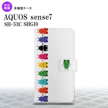 sense7 sense7 手帳型スマホケース カバー カエル かえる 帯 白 2022年 11月発売 nk-004s-sens7-dr671