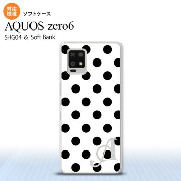 SHG04 SHG04 ZERO6 AQUOS zero6 スマホケース ソフトケース ドット 水玉 B 白 黒 +アルファベット メンズ レディース nk-zero6-tp101i