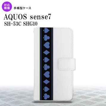 sense7 sense7 手帳型スマホケース カバー トランプ 帯 黒 青 2022年 11月発売 nk-004s-sens7-dr525
