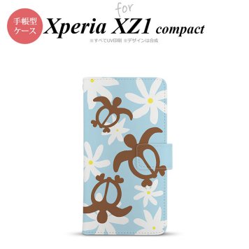 【手帳型 スマホ カバー ケース】【SO02K】【エクスペリア XZ1】手帳型 ケース SO-02K スマホ カバー Xperia XZ1 Compact エクスペリア ホヌ ティアレ 水色 nk-004s-so02k-dr1082【メール便送料無料】